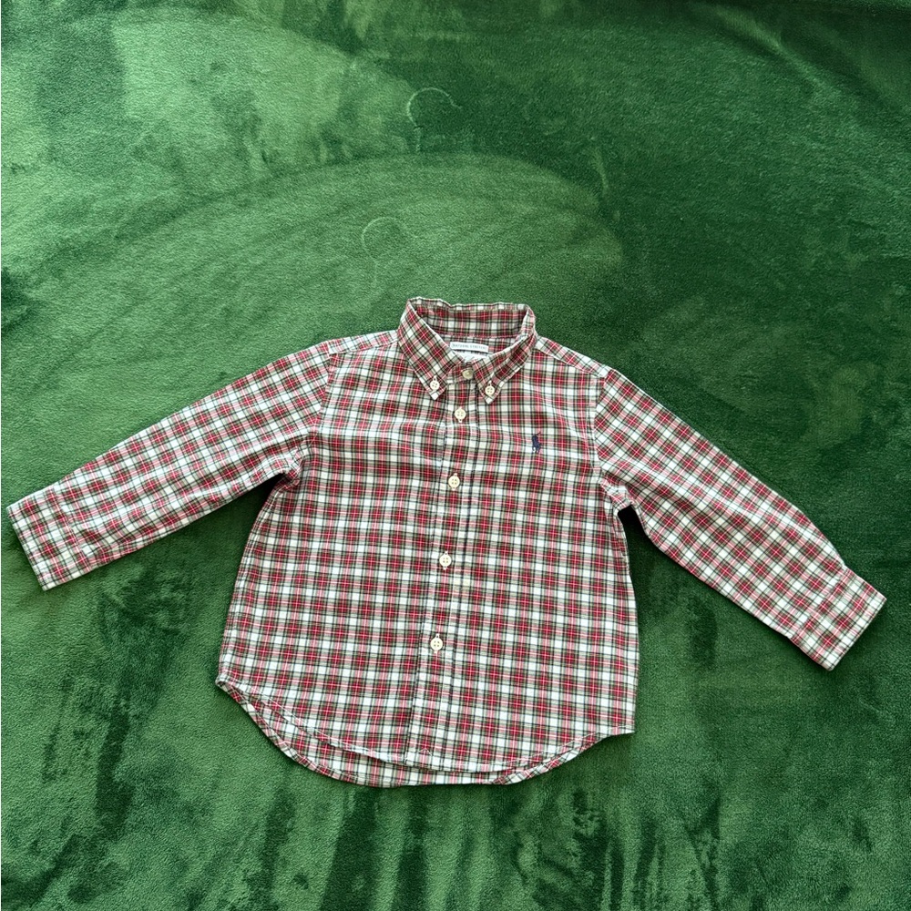 Polo by Ralph Lauren Red and White Plaid Kids Button-Down Shirt